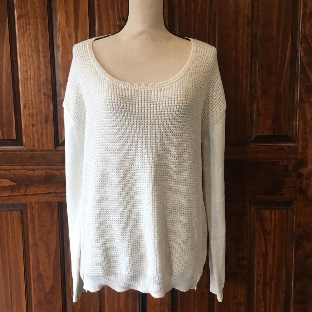 Calvin Klein Jeans White Glitter Knit Sweater